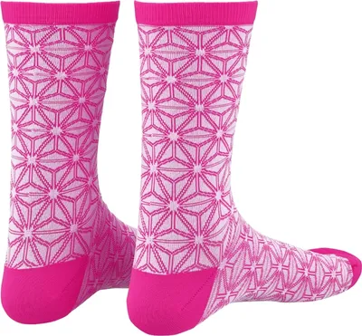 Produktbild von Supacaz Uni Socken Supasox Asanoha , Weiß Neon Rosa, 43-47