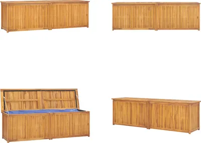 Produktbild von vidaXL Gartenbox 175x50x55 cm Massivholz Teak - Gartenbox - Gartenboxen - Holzbox - Outdoor Aufbewahrungsbox