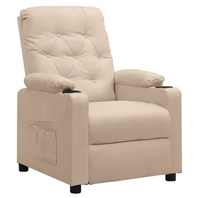 Image de Fauteuil inclinable Crème Tissu