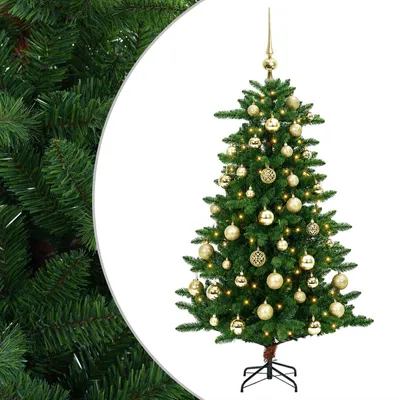 Imagen del producto de Árbol de Navidad artificial con adornos, 120 cm, 150 luces LED