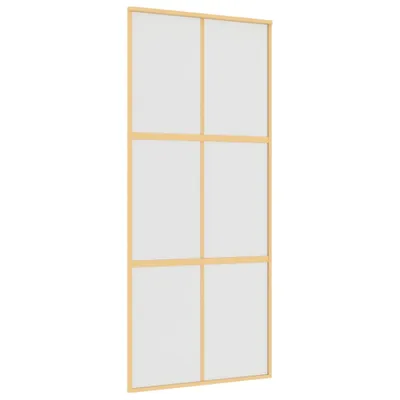 Zdjęcie produktu dla vidaXL Drzwi przesuwne Golden 90x205 cm Matowe szkło ESG i aluminium