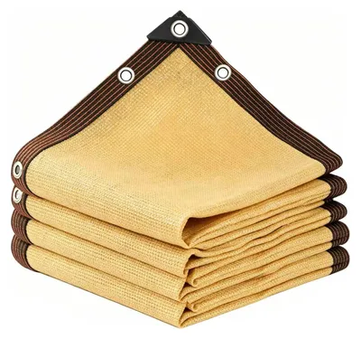 Image de Filet d'ombrage beige avec œillets, pour une utilisation extérieure