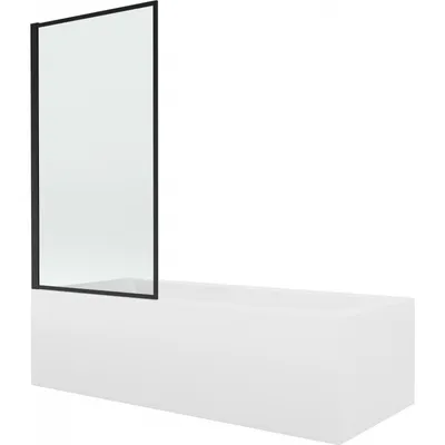 Obrázek produktu pro Mexen Vega obdélníková vana 180 x 80 cm s pláštěm 1-křídlovou zástěnou 80 cm, Černý vzor - 550118080X9308017070