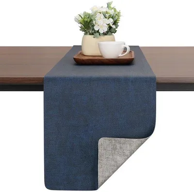Obrázek produktu pro Žáruvzdorný ubrus na stůl, šedomodrý, 40 x 240 cm, protiskluzový, pratelný