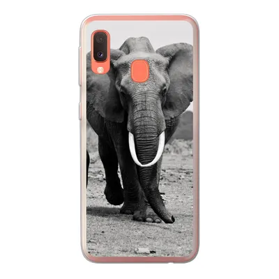Produktbild von MuchoWow® Handyhülle Schutzhülle Hülle für Samsung Galaxy A20e Elefant - Kind - Schwarz - Weiß Silikon Softcase Handy Hülle - Abdeckung
