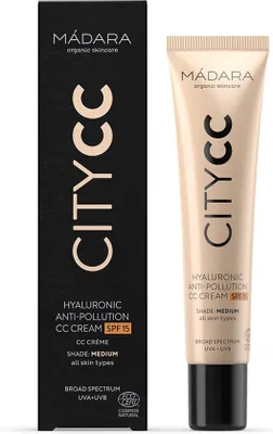 A product shot of a CC cream tube and its packaging.