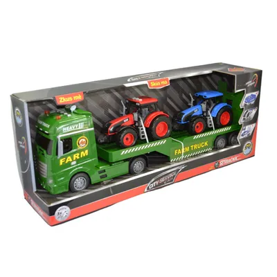 Produktbild von City Service Car - 1:12 Farmářský tahač s vlekem a 2 traktory