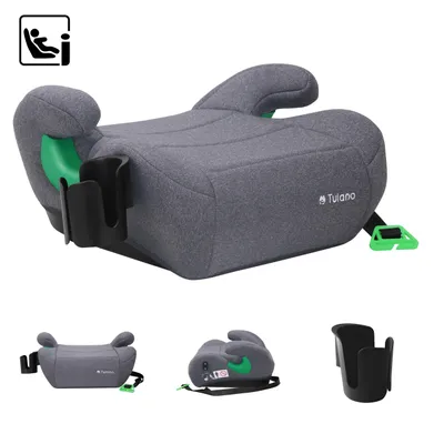 Produktbild von Tulano Cabby 25 Kindersitz i-Size R129, 125–150 cm, vorwärtsgerichtet, Autosicherheitsgurt, abnehmbarer Bezug, Grau
