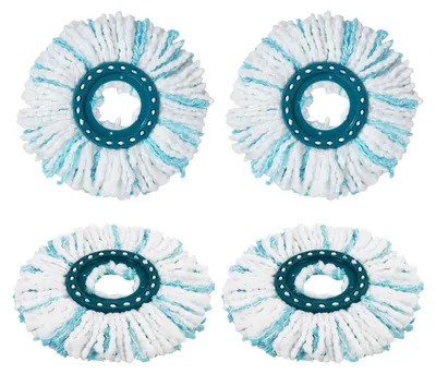 Produktbild von 4 Stück Leifheit Bodenwischer Ersatzbezug, Clean Twist Disc, Leifheit Wischmop, Ersatzkopf für Leifheit Clean Twist Disc Mop Micro Set, für alle Bodenarten Schmutzaufnahme