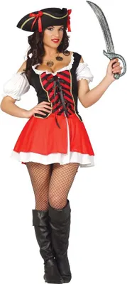 Produktbild von Piraten Abenteuer Kostüm Karnevalszubehör Tricorn Hut Elegant Klassischer Schnitt Authentisches Design, Größe: 38 - 40 (M) Farbe: Rot