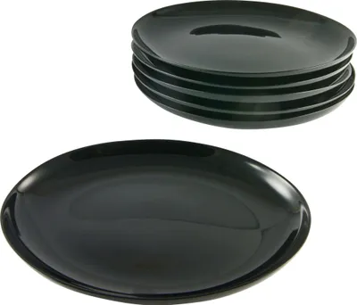Obrázok produktu pre CreaTable, 15898, Taliansko Party Black, 6-dielna sada tanierov na grilovanie, opálové sklo