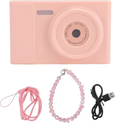Immagine prodotto di videocamera digitale 1080p 48MP Vlog con doppio obiettivo anteriore e posteriore per la fotografia Rosa