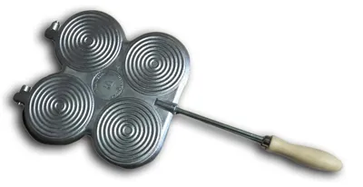 Bakijzer für 4 Personen, Aluminium, antihaftbeschichtet, ofenfest