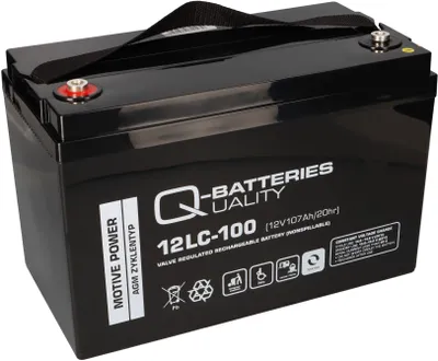 Zdjęcie produktu dla Akumulator kwasowo-ołowiowy Q-Batteries 12LC-100 / 12V 107Ah w wersji odpornej na cykle pracy