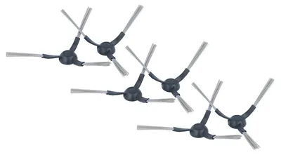 Produktbild von vhbw 6x Seitenbürste kompatibel mit Kärcher RCV3 Saugroboter - Reinigungsbürsten Set, schwarz / grau, 3-armig
