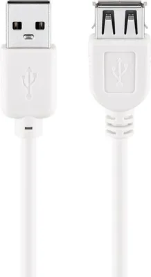 Produktbild von Goobay 96198 USB 2.0 Hi-Speed Verlängerungskabel, Weiß, 1.8 m - USB 2.0-Stecker (Typ A) > USB 2.0-Buchse (Typ A)