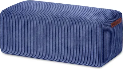 Produktbild von Green Bean® Indoor Sitzhocker Pouf 70x33x28cm EPS-Perlen Füllung & Cordstoff Kuschelig Weich Waschbar - Drinnen Bodenkissen Liegekissen Sitzkissen Sitzhocker Sessel Kinder Erwachsene Stoff Dunkelblau