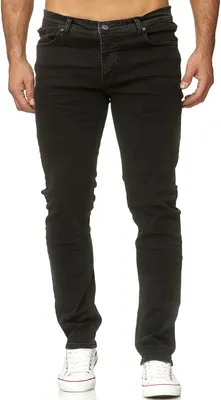 Produktbild von Reslad Jeans-Herren Slim Fit Basic Style Stretch-Denim Jeans-Hose RS-2063 Schwarz (2092) W36 / L32