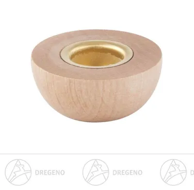 Produktbild von Ersatzteile & Bastelbedarf Holztülle mit Messingeinsatz für Kerzen d=14mm Breite x Höhe x Tiefe 3,5 cmx1,5 cmx3,5 cm NEU