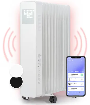 Produktbild von Klarstein Öl Radiatoren, Heizkörper Elektrisch, Leiser Ölradiator 2500 Watt, Mobiler Elektro Radiatoren, Heizkörper mit Thermostat & Wifi/App, Freistehender Öl Radiator Energiesparend, Oil Heater