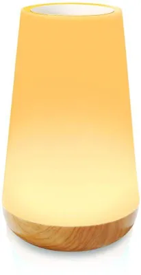 Image de Lampe de chevet LED - Intensité réglable - 13 modes de changement de couleur - Lumière blanc chaud - Rechargeable - Idéale pour la chambre à coucher