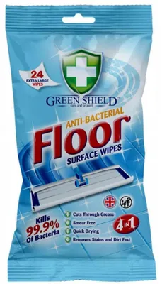Obrázek produktu pro Antibakteriální čisticí ubrousky Green Shield Floor na podlahu, 24 ks