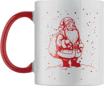 Produktbild von MidOcean - "Festimug" Kaffeebecher, Keramik, 300ml MO1818 (Einheitsgröße) (Weiß/Rot)