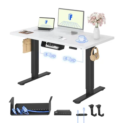 Produktbild von FLEXISPOT E1 Pro Elektrisch Höhenverstellbarer Schreibtisch 120x80cm 25MM EINTEILIGE TISCHPLATTE Doppelmotor 120KG Tragkraft, 4 Speicherplätze (Weiß)