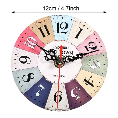 Imagen del producto de 1 unidad de reloj de pared artística y creativa, de estilo antiguo europeo, fabricada en MDF, ideal para decorar el hogar u la oficina. Decoración #5