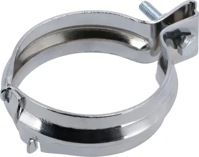 Image de Support d'échappement arrière, large, 2 pièces, chromé - Simson S50, S51, S70, S53, S83, SR50, SR80
