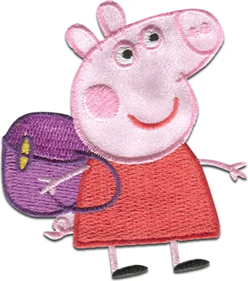 Produktbild von Peppa Wutz © Rucksack - Aufnäher, Bügelbild, Aufbügler, Applikationen, Patches, Flicken, Zum Aufbügeln, Größe: 6,0 x 7,0 cm