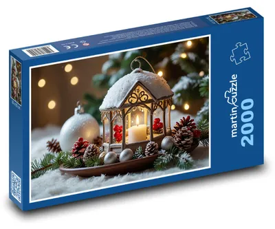 Produktbild von Puzzle 2000 Kerze in Weihnachtlicher Laterne - martinpuzzle
