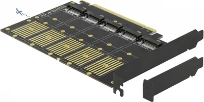 Produktbild von Delock PCI Express x16 Karte zu 5 x intern M.2 Key B / SATA