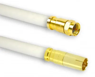 Produktbild von 5m PremiumX TV Antennenkabel Digital Innenleiter REINES KUPFER mit vergoldeten Kompressionsstecker TV-GF1 (weiblich) + XCon G1 F-Stecker | PREMIUM HDTV Kabel | Koaxialkabel | Koax Buchse zu F-Stecker