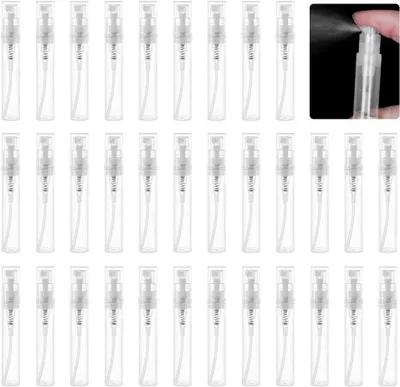 Imagen del producto de Atomizador transparente para perfumes, de 5 ml, paquete de 50 unidades, recargable, ideal para viajes