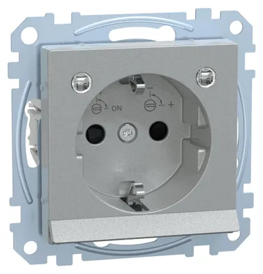 Productafbeelding van Merten MEG2304-0460 Stekkerdoos CEE 7/3, aluminium (MEG2304-0460)