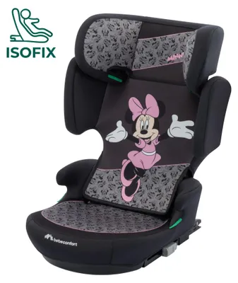 Obrázok produktu pre Bebeconfort Disney RoadFix i-Size, detská autosedačka, 3,5-12 rokov, Miss Minnie, skladacia, ľahká (4,4 kg), 14 polôh opierky hlavy, autentická Minnie