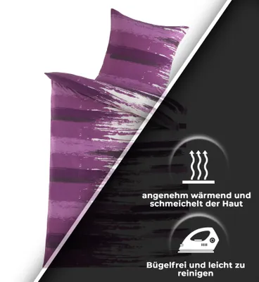 Produktbild von Warme Winter Microfaser Thermo Fleece Bettwäsche 135x200 155x220 200x200 Moderne, Größe:135 x 200 cm, Design - Motiv:Design 13