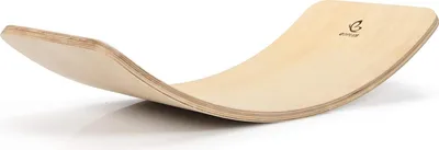 Produktbild von GOPLUS Balance Board aus Holz 90x30cm, Kurviges Board mit Filzunterseite, Balancierbrett belastbar bis 220 kg, Kinder Erwachsene