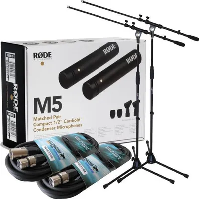 Produktbild von Rode M5 MP Stereo Mikrofone mit 2x Stativ und 2x Kabel