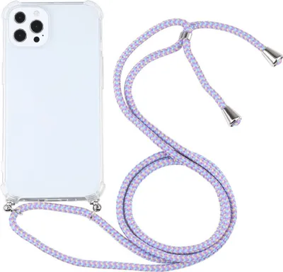 Produktbild von König Design Hülle kompatibel mit Apple iPhone 13 Pro Max Kunststoff Handykette Cover - Case Handyhülle Violett