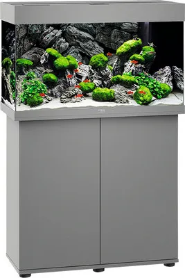 Produktbild von Aquariumkombination Juwel Rio 125 LED SBX mit LED-Beleuchtung, Heizer, Filter und Unterschrank grau