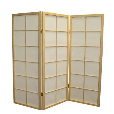 Image de Fine Asianliving Paravent japonais L135 cm x H130 cm en papier de riz Shoji naturel, 3 panneaux