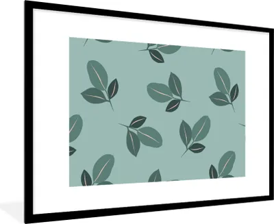 Produktbild von MuchoWow® Gerahmtes Poster Sommer - Blätter - Muster 90x60 cm - Poster mit Schwarzem Bilderrahmen Wandposter Rahmen Foto Bilder - Wanddekoration - Fotos