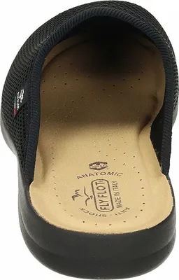 Produktbild von Fly Flot Herren Hausschuh Pantoffel luftig Mesh gepolsterte Decksohle, Größe:43 EU, Farbe:Schwarz