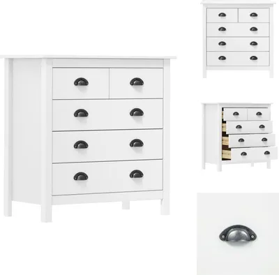 Produktbild von vidaXL Sideboard Hill Weiß 79x40x80 cm Massivholz Kiefer -  Sideboards