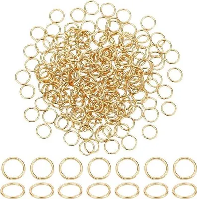 Obrázek produktu pro Kruhové nerezové kroužky 9 mm, pozlacené, pro šperky