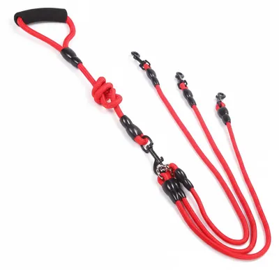 Image de Dripio - Laisse pour chien - 3 en 1 - Rouge - 1,5 m