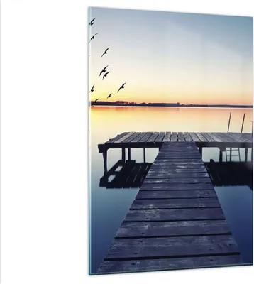 Produktbild von Bilder auf glas - Einteilig - See Brücke - 80x120cm - Glasbilder - Wandbilder - Bilder - Kunstdruck - zum Aufhängen bereit - Wanddekoration aus Glas - Glas Bilder - Wandbild auf Glas - GPA80x120-3698