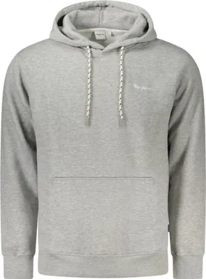 Produktbild von Herren Sweatshirt Grau aus Baumwolle mit Kapuze & Stickerei